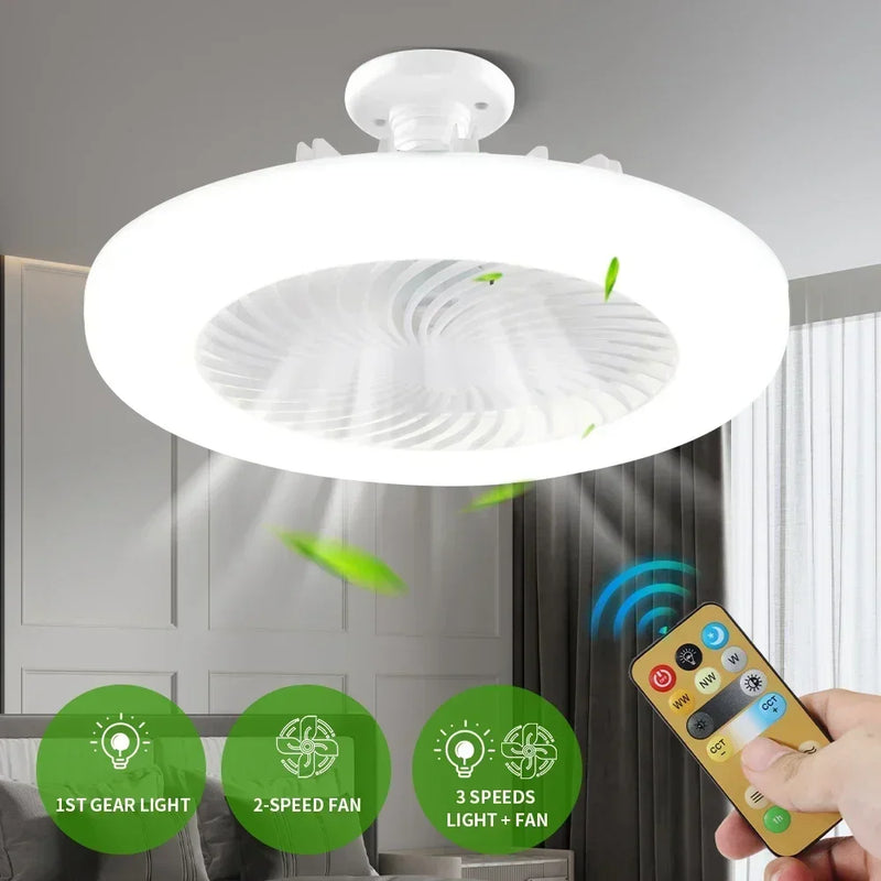 Ventilador de Teto Inteligente com Iluminação LED e Controle Remoto